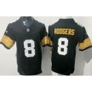Men's Pittsburgh Steelers #8 Aaron Rodgers Limited Black Alternate FUSE Vapor Jersey