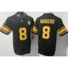 Men's Pittsburgh Steelers #8 Aaron Rodgers Limited Black Throwback FUSE Vapor Jersey