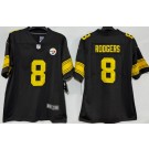 Men's Pittsburgh Steelers #8 Aaron Rodgers Limited Black Throwback Vapor Jersey