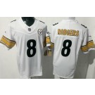 Men's Pittsburgh Steelers #8 Aaron Rodgers Limited White FUSE Vapor Jersey