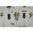 Men's Pittsburgh Steelers #8 Aaron Rodgers Limited White Vapor Jersey