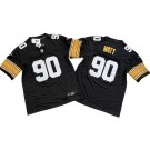 Men's Pittsburgh Steelers #90 TJ Watt Limited Black Alternate FUSE Vapor Jersey