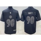 Men's Pittsburgh Steelers #90 TJ Watt Limited Black RFLCTV Jersey