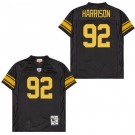 Men's Pittsburgh Steelers #92 James Harrison Black Yellow Throwback Jersey