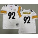 Men's Pittsburgh Steelers #92 James Harrison White 2005 Throwback Jersey