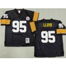 Men's Pittsburgh Steelers #95 Greg Lloyd Black Throwback Jersey
