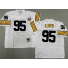 Men's Pittsburgh Steelers #95 Greg Lloyd White Throwback Jersey