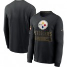 Men's Pittsburgh Steelers Black 2020 Salute To Service Long Sleeves T Shirt 214