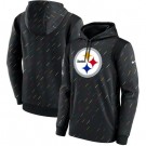 Men's Pittsburgh Steelers Black 2021 Crucial Catch Therma Pullover Hoodie