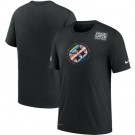 Men's Pittsburgh Steelers Black Crucial Catch Sideline Performance T Shirt 418