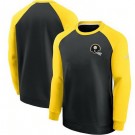 Men's Pittsburgh Steelers Black Historic Raglan Crew Performance Sweater