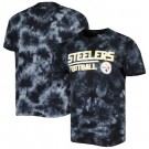 Men's Pittsburgh Steelers Black Resolution Tie Dye Raglan T Shirt