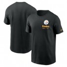 Men's Pittsburgh Steelers Black Sideline Infograph Lockup Performance T Shirt