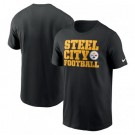 Men's Pittsburgh Steelers Black Steel City Local Essential T Shirt