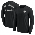 Men's Pittsburgh Steelers Black Super Soft Long Sleeve T Shirt