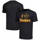 Men's Pittsburgh Steelers Black The NFL ASL Collection by Love Sign Tri Blend T Shirt