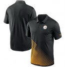 Men's Pittsburgh Steelers Black Yellow Vapor Performance Polo