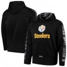 Men's Pittsburgh Steelers Black Zubaz Tonal Oxide Pullover Hoodie