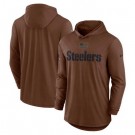 Men's Pittsburgh Steelers Brown 2023 Salute To Service Lightweight Long Sleeve Hoodie T Shirt
