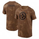 Men's Pittsburgh Steelers Brown 2023 Salute To Service Sideline T Shirt