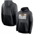 Men's Pittsburgh Steelers Charcoal Black Sideline Impact Lockup Performance Pullover Hoodie