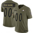 Men's Pittsburgh Steelers Custom Limited Green 2025 Salute To Service Jersey