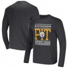 Men's Pittsburgh Steelers Dark Gray NFL x Darius Rucker Collection Long Sleeve T Shirt
