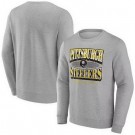 Men's Pittsburgh Steelers Gray Chance Throwback Fleece Pullover Sweatshirt
