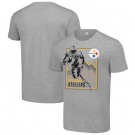 Men's Pittsburgh Steelers Gray Graphic Shield Logo T Shirt