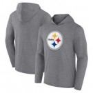 Men's Pittsburgh Steelers Gray Primary Logo Long Sleeve T Shirt Hoodie