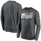 Men's Pittsburgh Steelers Gray Sideline Impact Legend Performance Long Sleeves T Shirt 603