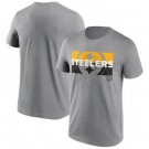 Men's Pittsburgh Steelers Gray Square Off Tri Blend T Shirt