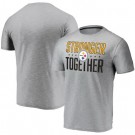 Men's Pittsburgh Steelers Heather Charcoal Stronger Together Printed T-Shirt 0983