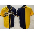 Men's Pittsburgh Steelers Limited Black Gold Split Baseball Jersey