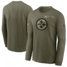 Men's Pittsburgh Steelers Olive 2021 Salute To Service Performance Long Sleeve T-Shirt