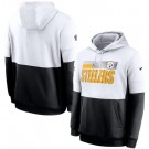 Men's Pittsburgh Steelers White Black Sideline Impact Lockup Performance Pullover Hoodie