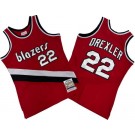 Men's Portland Trail Blazers #22 Clyde Drexler Red 1991 Throwback Swingman Jersey