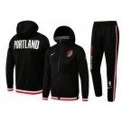 Men's Portland Trail Blazers Black 75th Performance Showtime Full Zip Hoodie Jacket Pants Sets