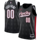 Men's Portland Trail Blazers Custom Black 2024 City Heat Press Jersey