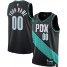 Men's Portland Trail Blazers Custom Black 2025 City Heat Press Jersey