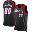 Men's Portland Trail Blazers Custom Black City Diamond 75th Icon Hot Press Jersey