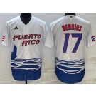 Men's Puerto Rico #17 Jose Berrios White 2023 World Baseball Classic Cool Base Jersey