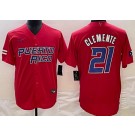 Men's Puerto Rico #21 Roberto Clemente Red 2023 World Baseball Classic Cool Base Jersey
