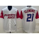 Men's Puerto Rico #21 Roberto Clemente White 2017 World Baseball Classic Cool Base Jersey