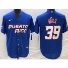 Men's Puerto Rico #39 Edwin Diaz Blue 2023 World Baseball Classic Cool Base Jersey