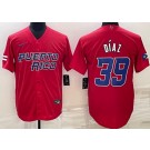 Men's Puerto Rico #39 Edwin Diaz Red 2023 World Baseball Classic Cool Base Jersey