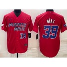 Men's Puerto Rico #39 Edwin Diaz Red Playe Number 2023 World Baseball Classic Cool Base Jersey