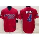 Men's Puerto Rico #4 Yadier Molina Red 2023 World Baseball Classic Cool Base Jersey