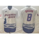 Men's Puerto Rico #8 Eddie Rosario White 2023 World Baseball Classic Cool Base Jersey