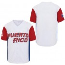 Men's Puerto Rico Blank White Red Baseball Jersey